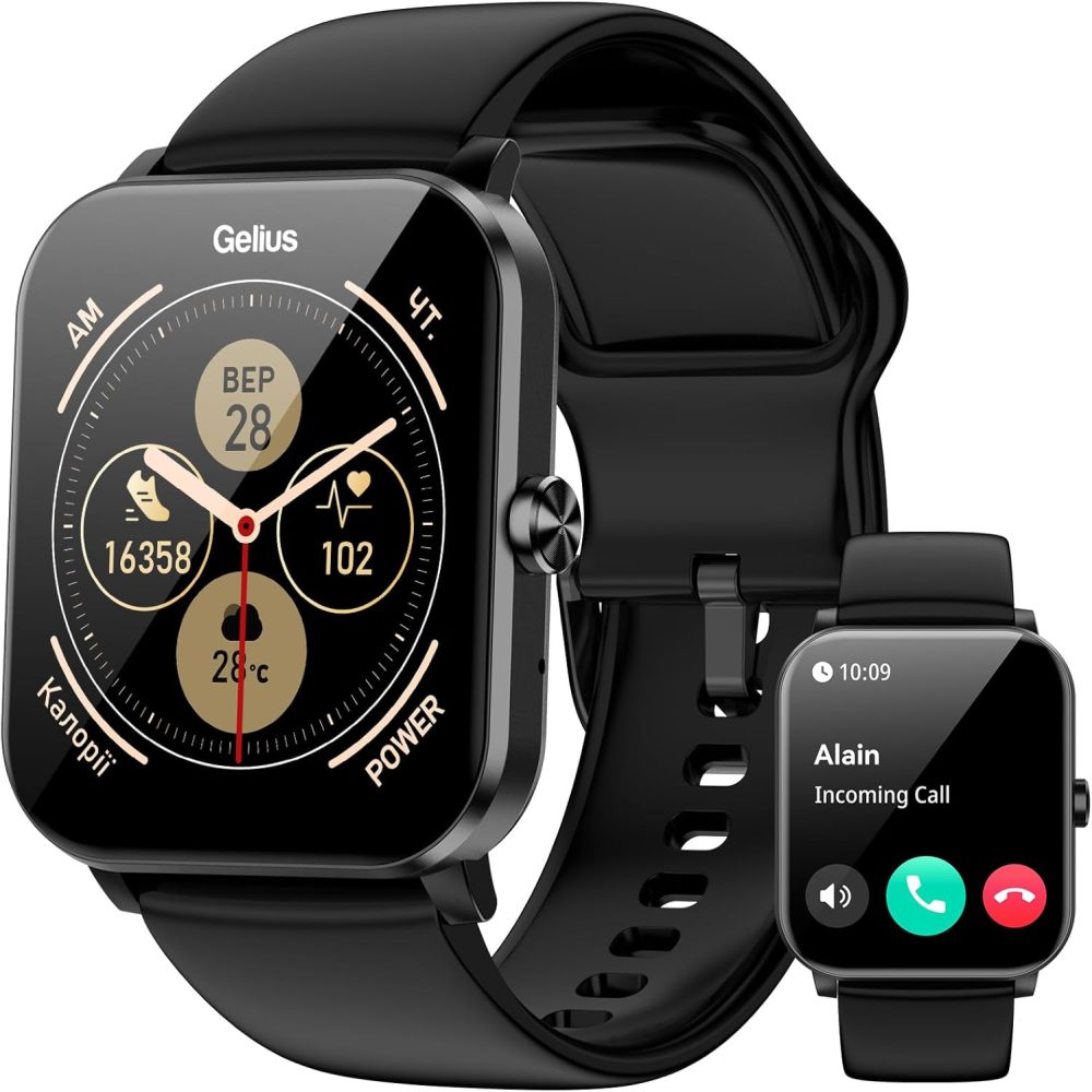 Smart Watch, Smartwatches for Men Women, 1.85"HD Fitness Tracker (Answer/Make Calls), 120+ Sport Modes, IP68 Waterproof Fitness Watch, Heart Rate/Sleep Monitor, Smartwatch Compatible Android iOS